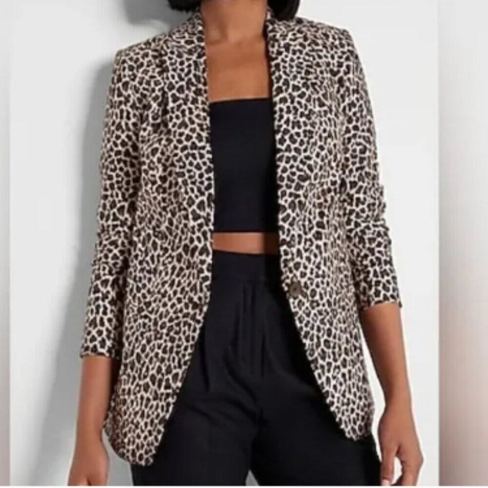 Express Leopard Print Blazer - Picture 2 of 4